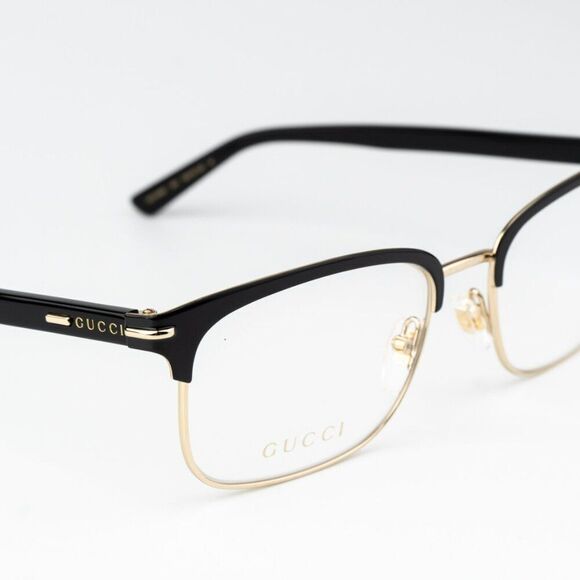 NEW Gucci GG1448O 001 Gold Rectangle Unisex Eyeglasses - Picture 6 of 11